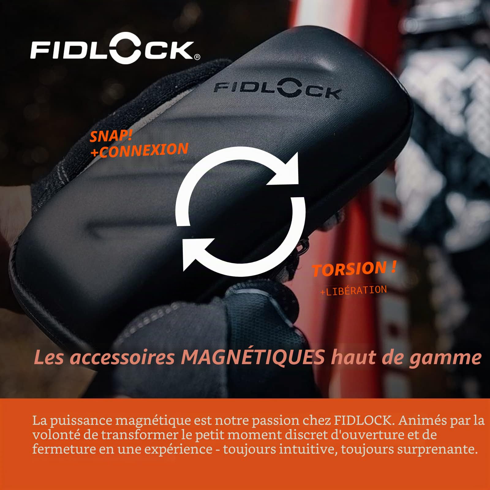 Fidlock Kit di Borse et support Twist Bike Base, couleur Noire, 09635, TU EU, Noir