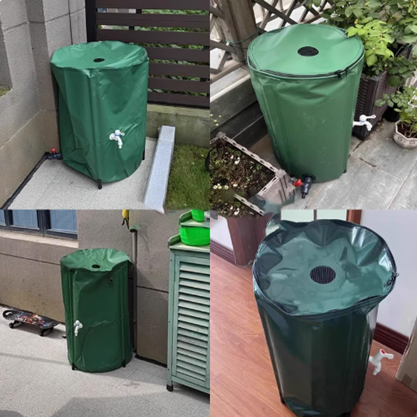Cisterna for La Raccolta dell'Acqua Piovana in PVC, Tamburo di Raccolta dell'Acqua for Esterni, Serbatoio Pieghevole for L'acqua Piovana, for Il Giardino di Casa(200L)