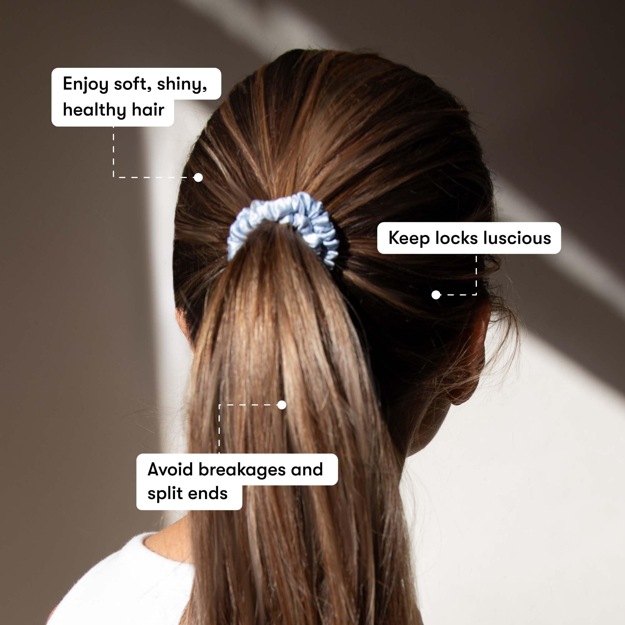 Drowsy Luxury Skinny Silk Scrunchies, Pack of 6, Premium Hair Care Beauty Accessories for All Hair Types, Protect Hair Health - Image 3