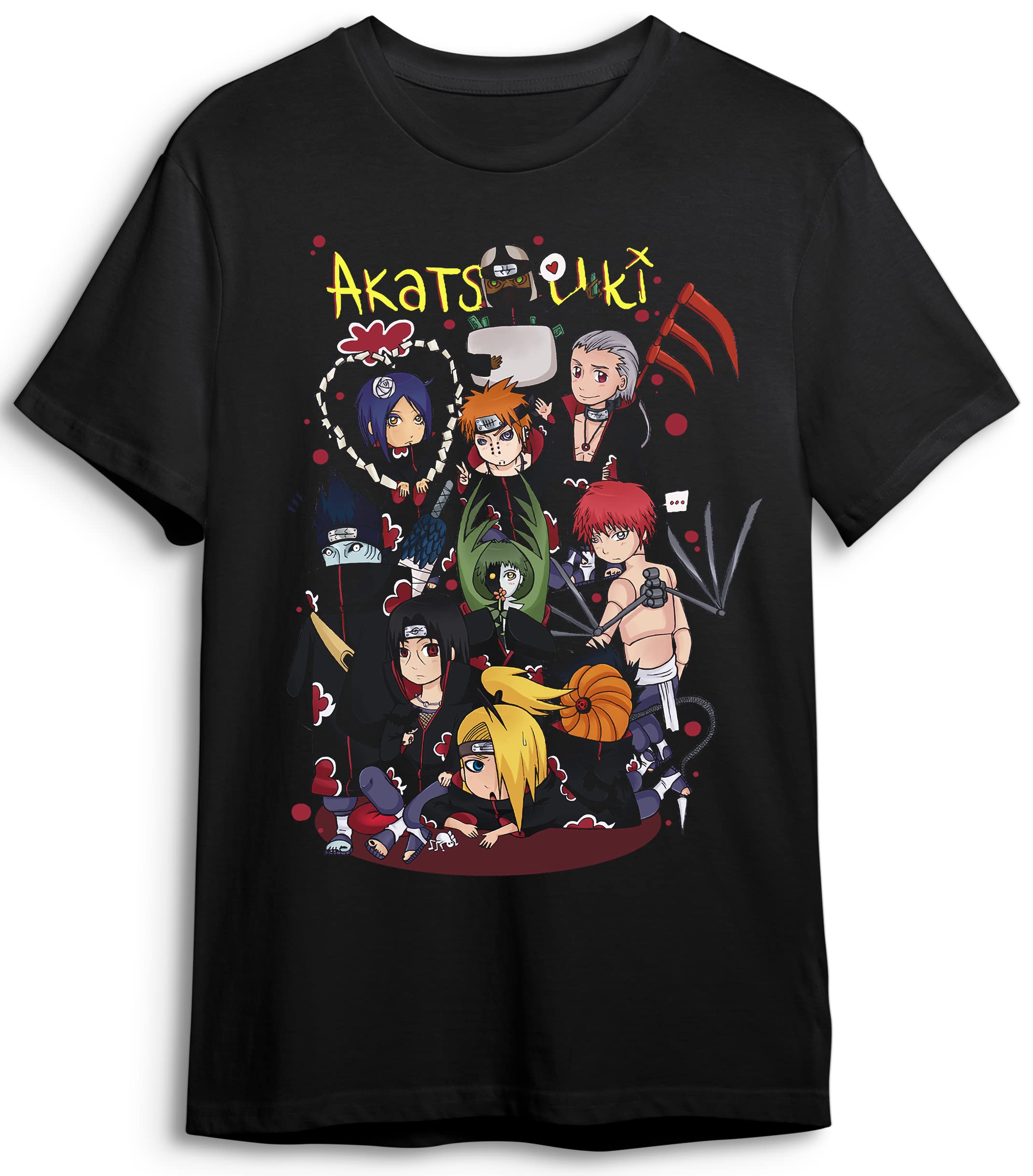 I-DripAkatsuki Chibi T-Shirt Crewneck, Anime Graphic Merchandise T-Shirt