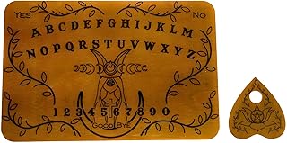 Generic Medium Classic Spirit Board | High Priestess Divination Board | Wooden Spirit Board | Talking Spirit Board with Matching Wooden Planchette (High Priestess, Stained)