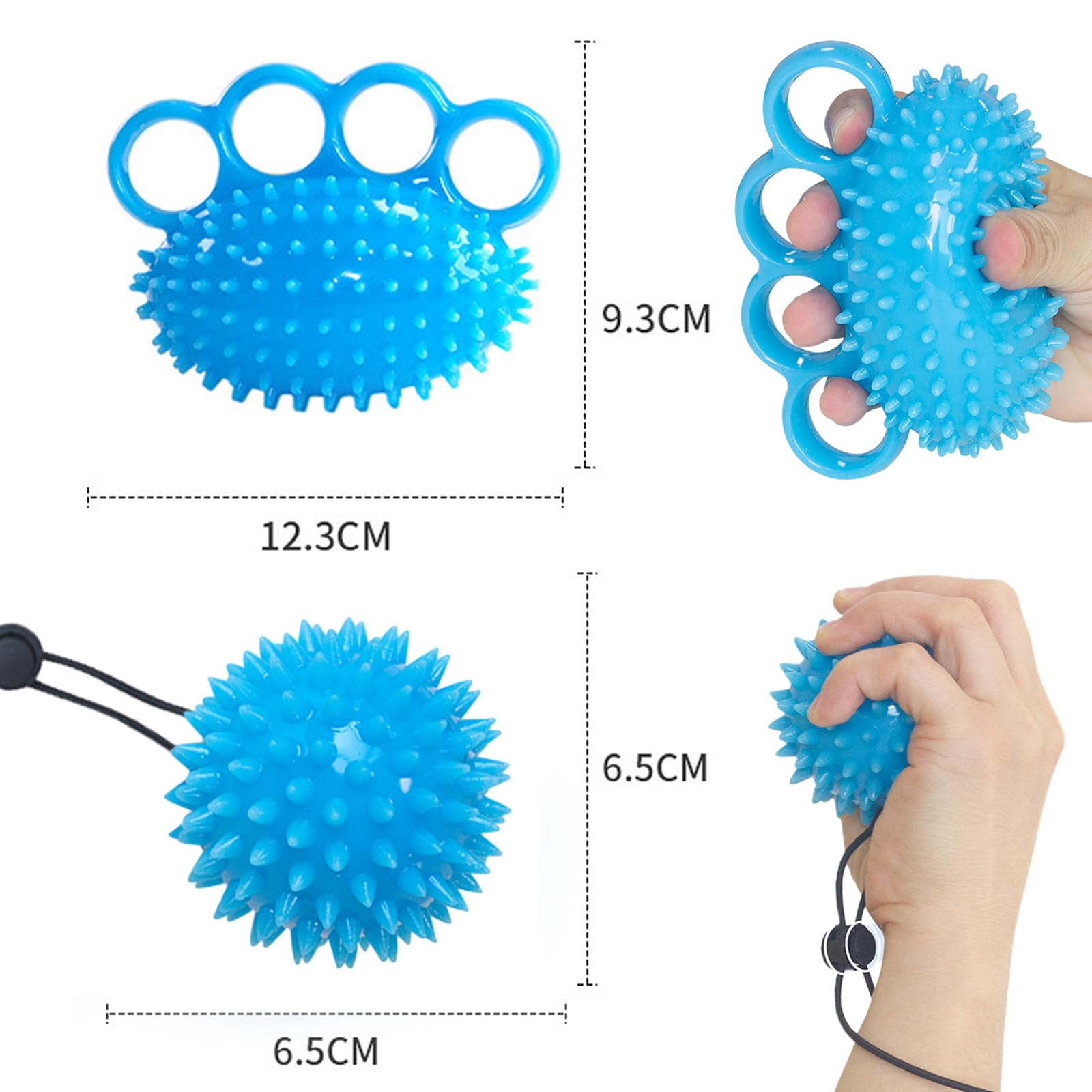 2 Pezzi Pallina Riabilitazione Mano Palline Antistress Terapeutiche con Spine Morbide Allenatore a Mano Addestratore di Dito Massaggio Ansia Stress Relief Massaggio Muscolare