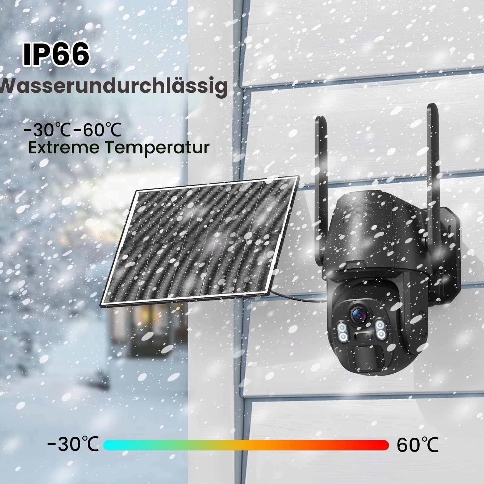 AMOROM 3G/4G LTE Überwachungskamera Aussen Solar mit SIM Karte, 2K Kamera Überwachung Akku Ohne WLAN mit Farb Nachtsicht, Bewegungserkennung, IP66 Wasserdicht