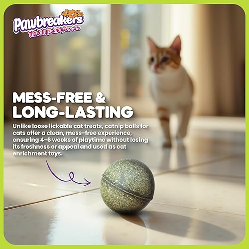 Miniatura 4 de Pawbreakers Bonkas - 4 bolas de hierba gatera  Todos los juguetes naturales para gatos, hierba gatera, seguras y digeribles, hipoalergénicas y