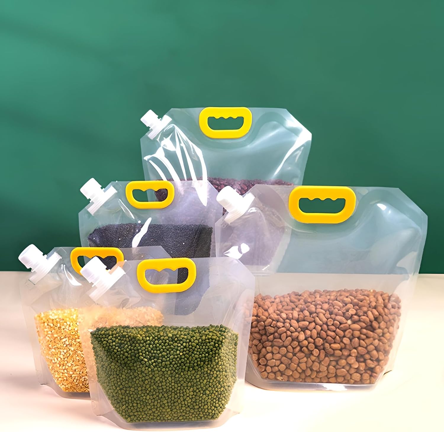 Grain Storage Bags with Lids, 5 Pcs, 2.5kg