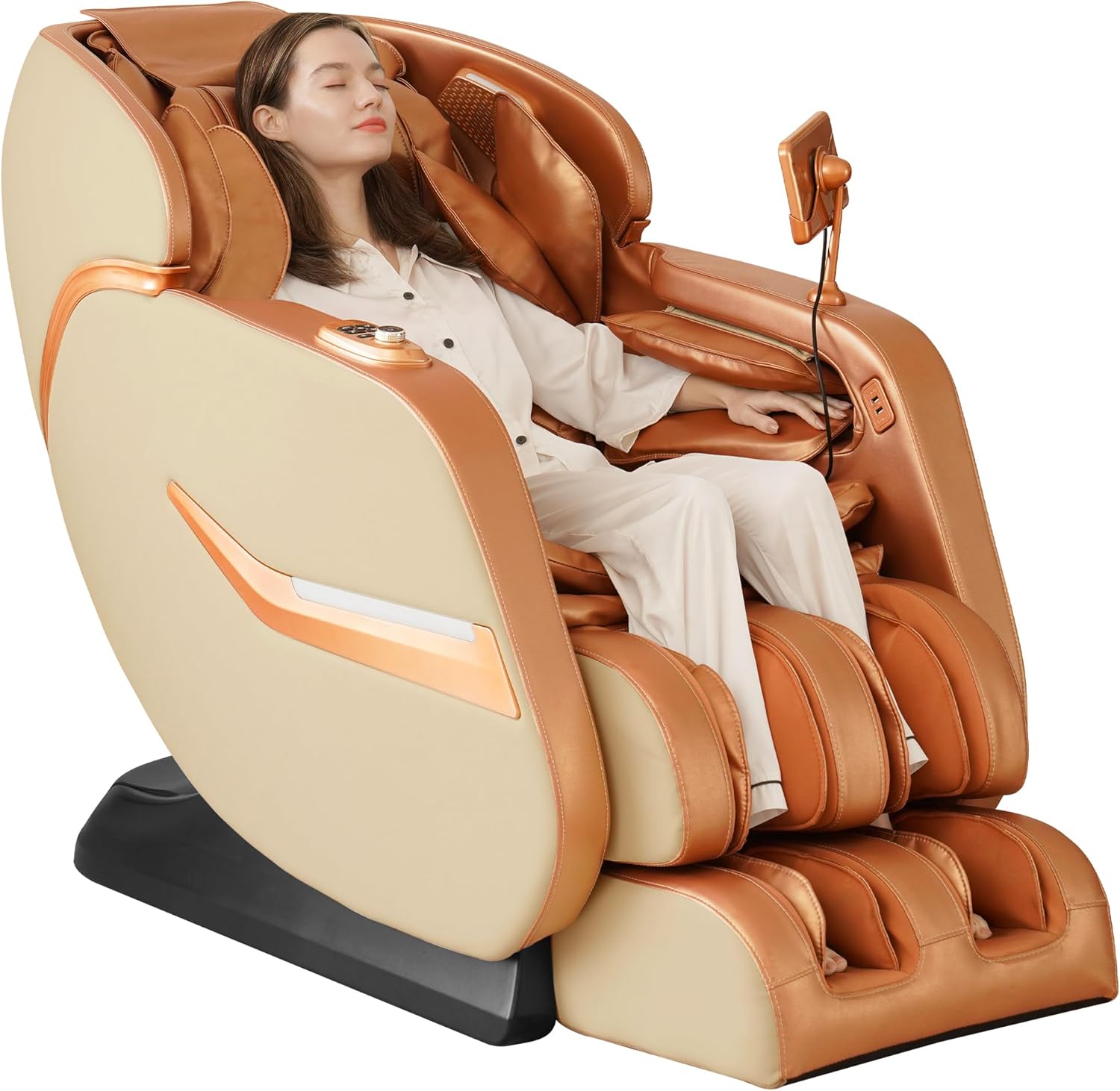 MEROUS 4D Zero Gravity SL-Track Shiatsu Massage Chair in Gold