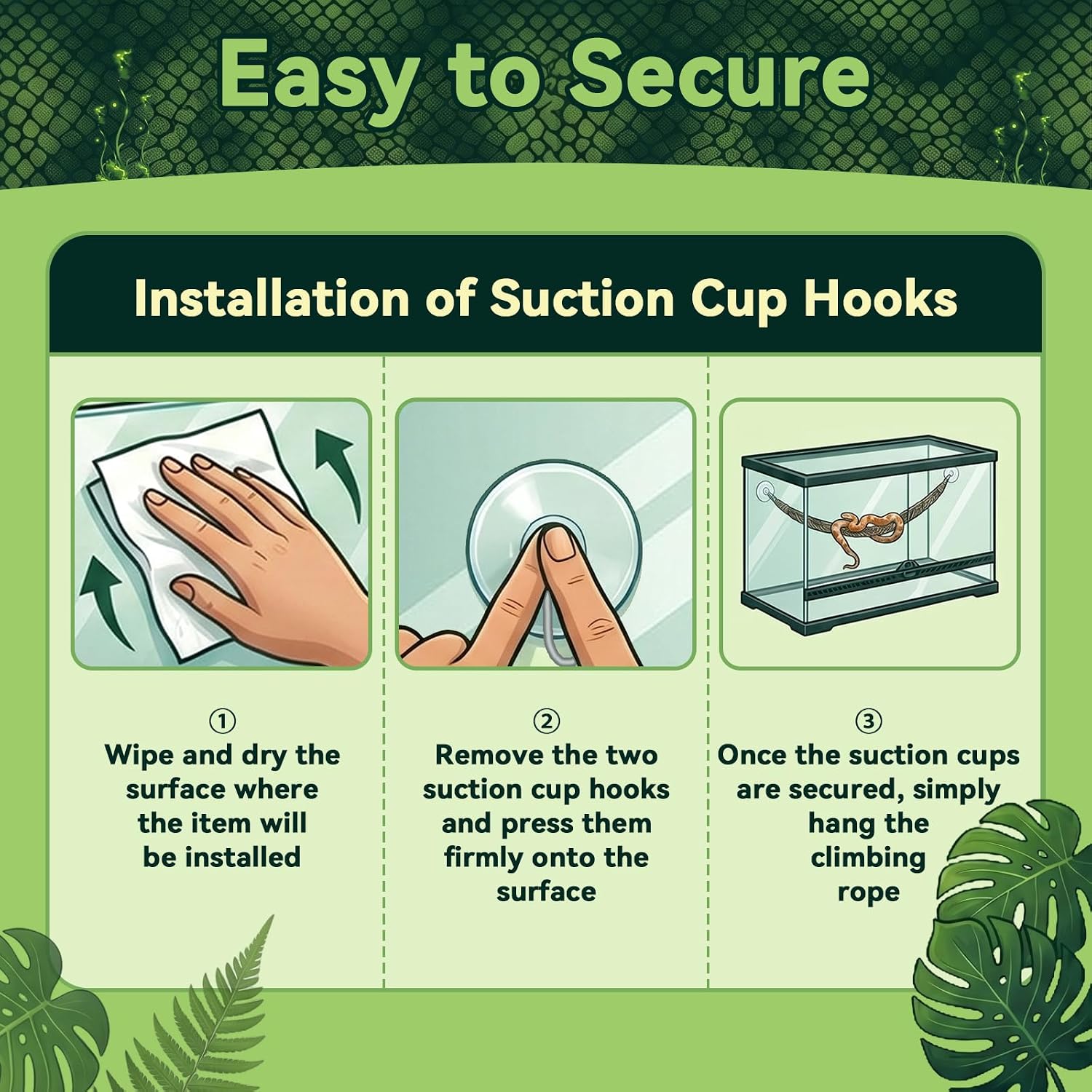 Rope for Snake Climbing Accessories, Ball Python Enrichment Toys (Green) image 5