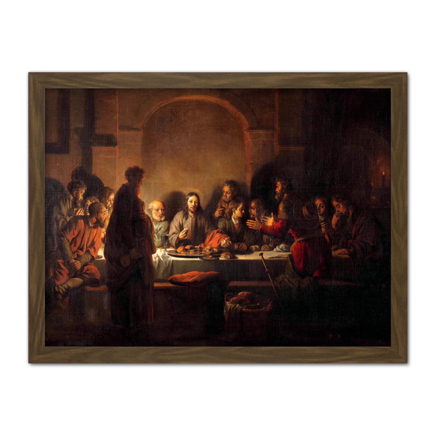 Artery8 Van Den Eeckhout The Last Supper Painting Artwork Framed Wall Art Print 18X24 Inch