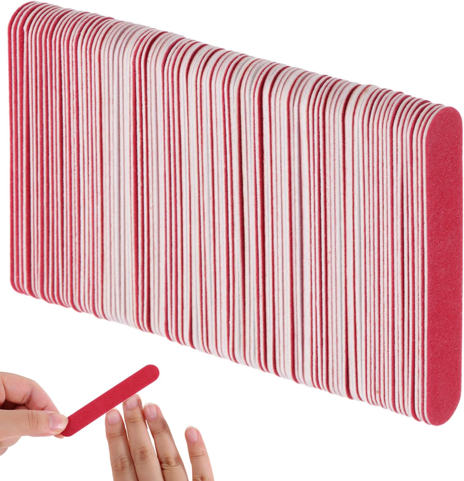 Mini Nail Files, 100 PCS Double-Side Emery Boards for Nails Reusable Figernail Files Manicure Tools Professional Nail Shaping Buffer 180+240 Grit Fingernail File for Natural Nails Manicure Pedicure