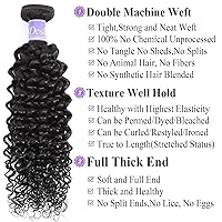 Vista 3 de Extensiones individuales de cabello humano rizado virgen brasileño Jerry rizado ondulado, un paquete de extensiones de cabello sin procesar grado