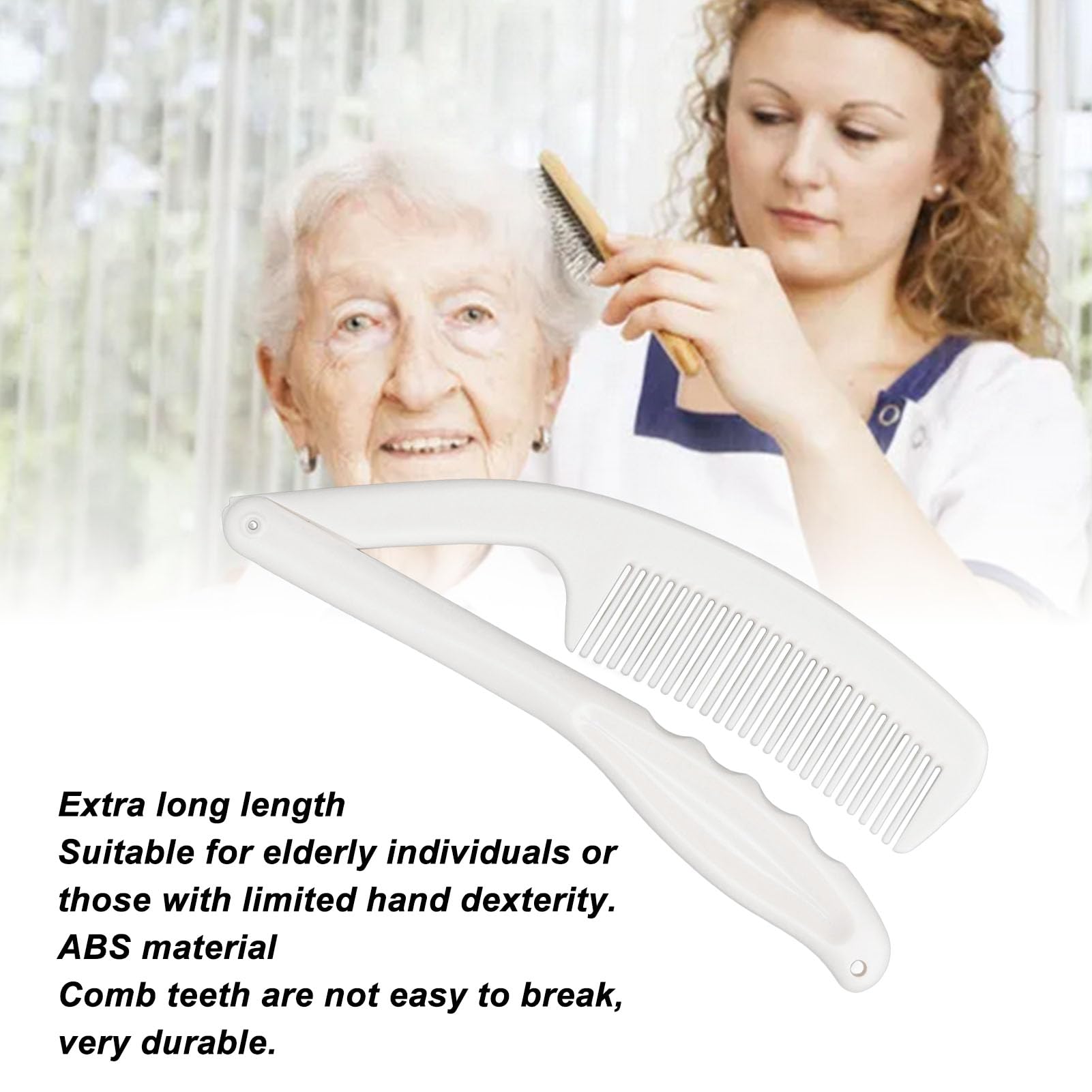 Long Curved Handle Comb, Foldable Scalp Massaging Long Handle Soft Comb, Convenient for Elderly or Disabled People - Image 3