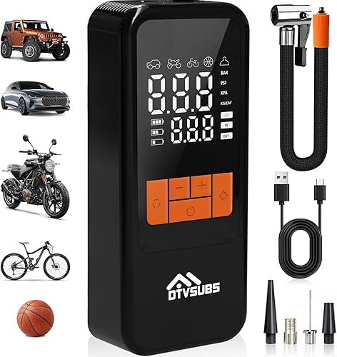 Inflador de neumáticos, compresor de aire portátil, bomba de aire inalámbrica 4 veces más rápida para neumáticos de automóvil, bomba de bicicleta de