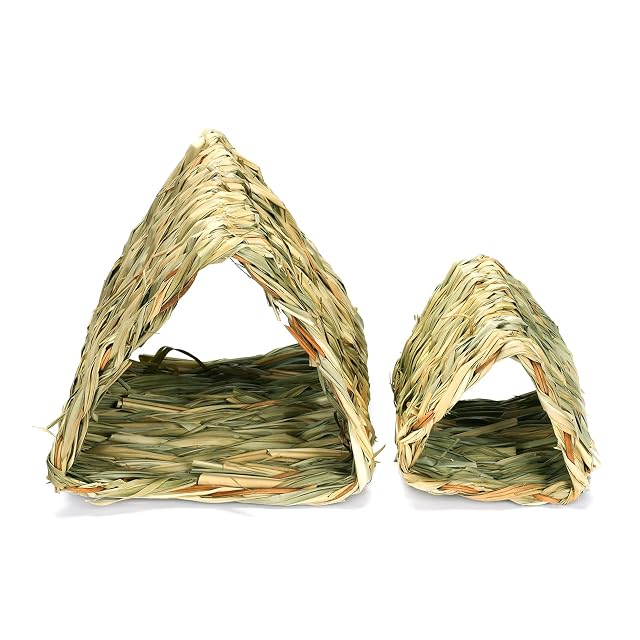 Foto 5 de 8 de AWJUWHBJ Jaula de paja natural para hámsteres, túnel, casa para mascotas, nido de paja para hámsteres, erizos