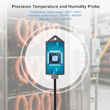 KETOTEK Digital Temperature Humidity Controller, Heating Cooling Thermostat Module with Sensor Probe Humidifier Dehumidifier Controller for Incubator 230V
