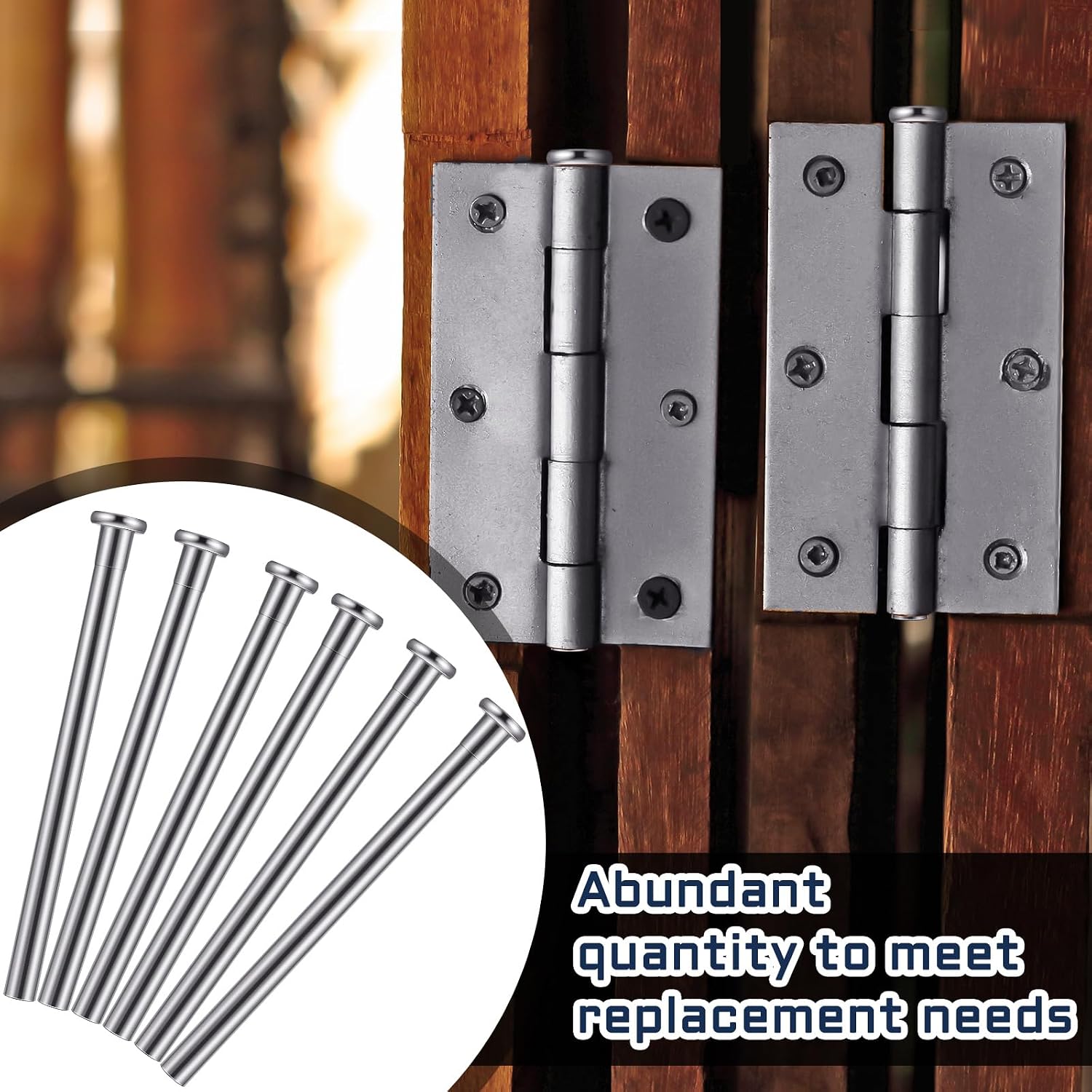 Ferraycle 6 Pack Door Hinge Pins 3.5 Inches Oil Rubbed Bronze, Silver