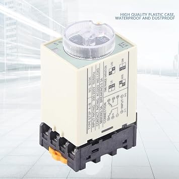 AC 220V Delay Timer Relay, ST3PA-B 0-10S Automatic Time Relay, Knob Control Time Delay Solid State Timer with Base
