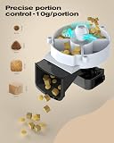 Distributeur Croquettes Chat Automatique - 5G/2,4G WiFi - Contrôle App, Enregistrement Vocal, Double Alimentation, Grande Capacité - 3L, 10 Repas par Jour, 10s Voix, 10 Portions par Repas - 7
