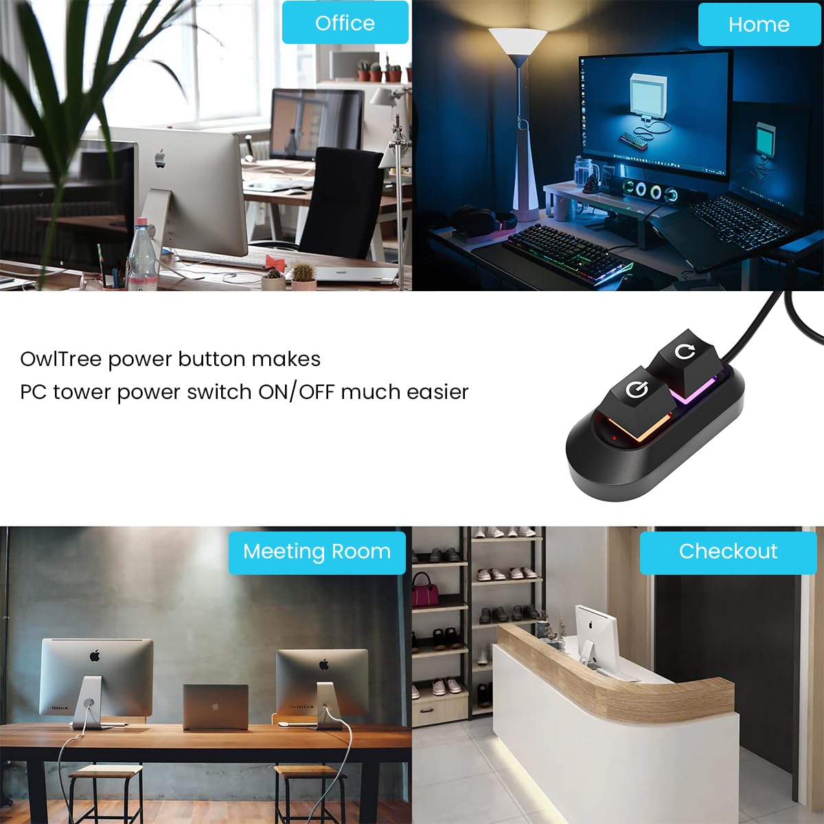 Verilux Desktop PC Power Button, CPU Switch with LED, 2-in-1 Restart — Amazon image 6