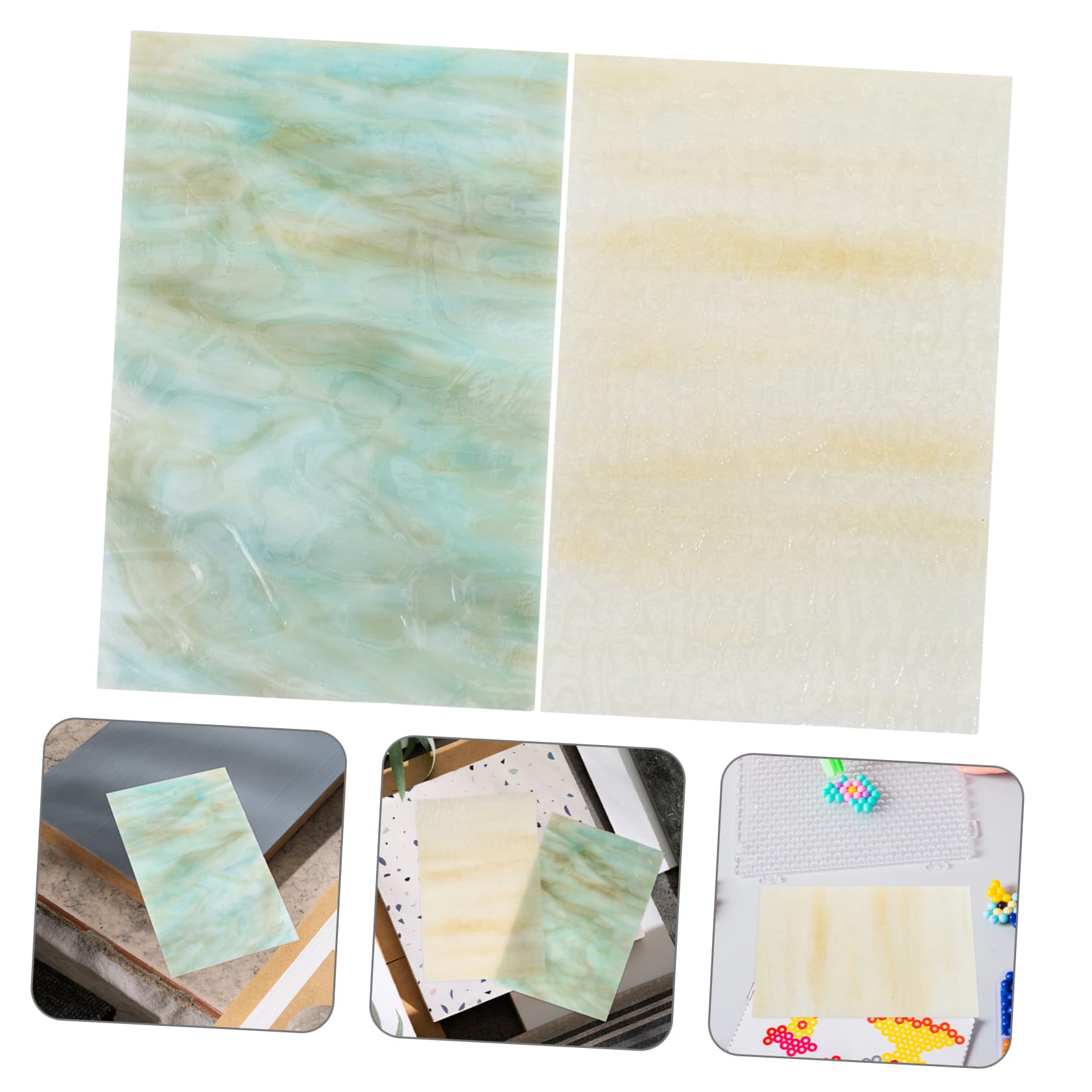 Didiseaon 2pezzi Vetro Texture Ondulata per Mosaico Fai da Te Forniture Artigianali in Vetro Decorazioni per Casa e Ufficio Piastrelle Uniche