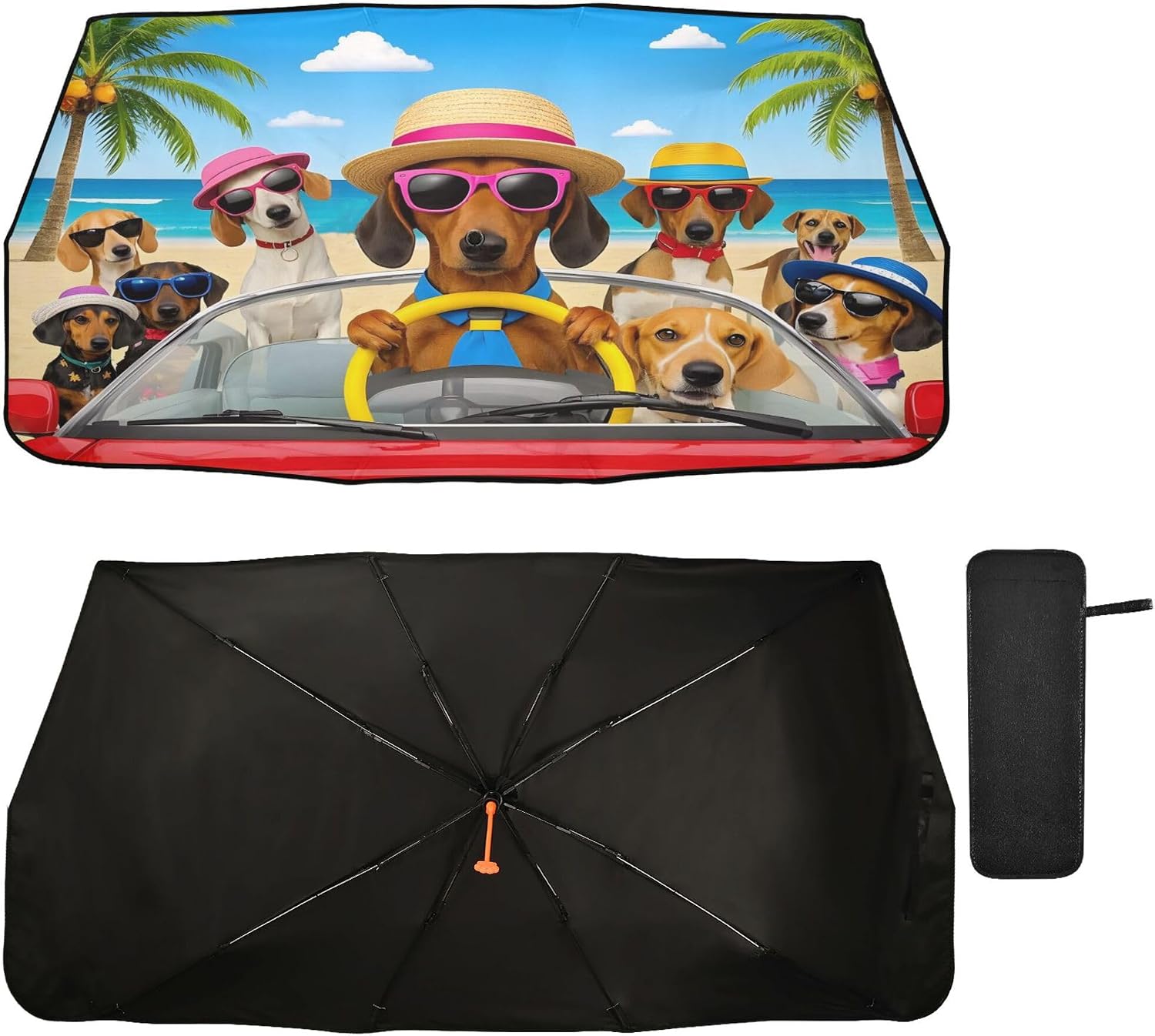 Car Umbrella Sun Shade Cover, Astronaut Space Umbrella Sun Shade for Car Truck Window Front Windshield, Blocks UV Rays Visor Protector Heat Reflector to Keep Your Vehicle Cool