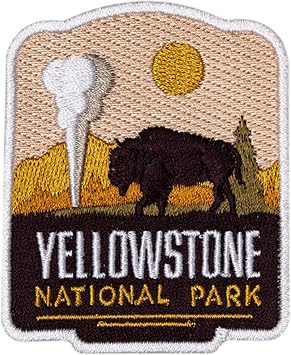 Vagabond Heart Yellowstone National Park Patch - Iron On Travel Badge - Yellowstone Souvenir - Yellowstone Merchandise