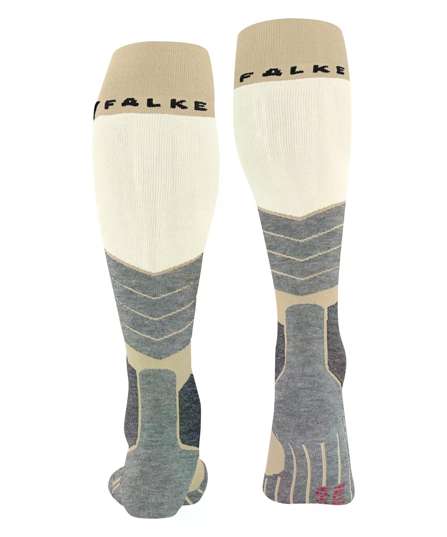 FALKE Damen Skisocken SK2 Intermediate W Kh Wolle Funktionsmaterial warm dick 1 Paar, Beige Straw 4700, 41-42 – Ansicht 2