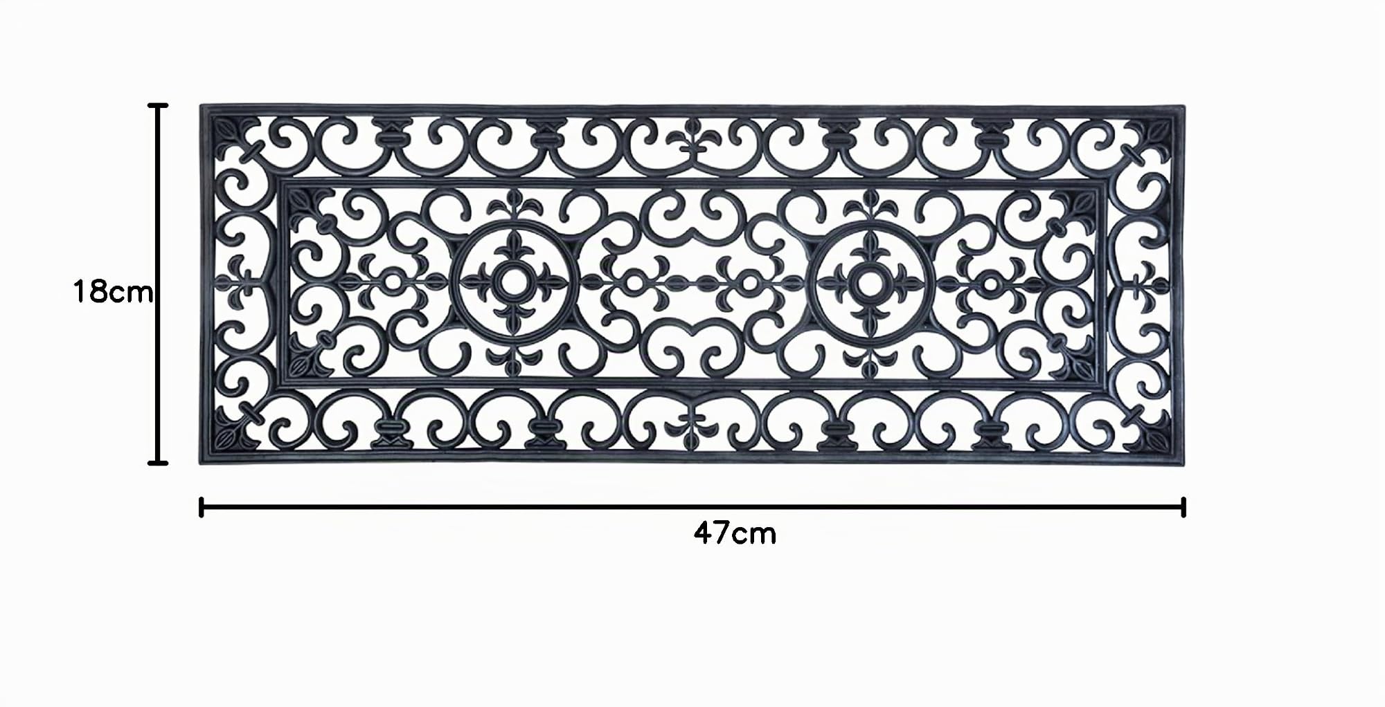 Esschert Design RB110 - Alfombra de Goma, 120 x 45 cm, Color Negro