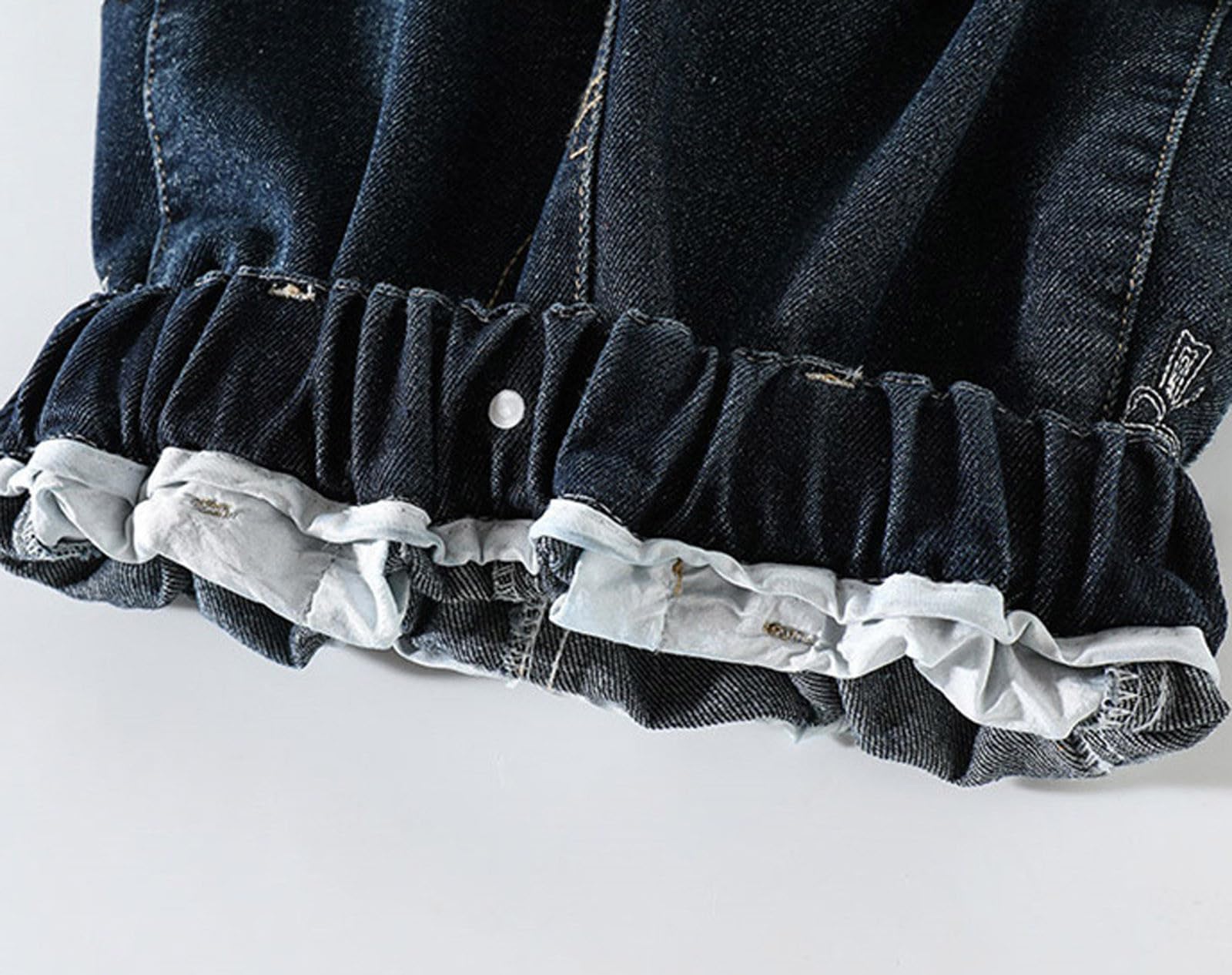Vaqueros Niña 5-15 Años Anchos Rectos Forro Polar Pantalon Vaquero Adolescentes Chica Elasticos Talle Alto Lazo Vintage Y2K Jeans Pantalones Vaqueros Cargo Denim Baggy Grueso Invierno