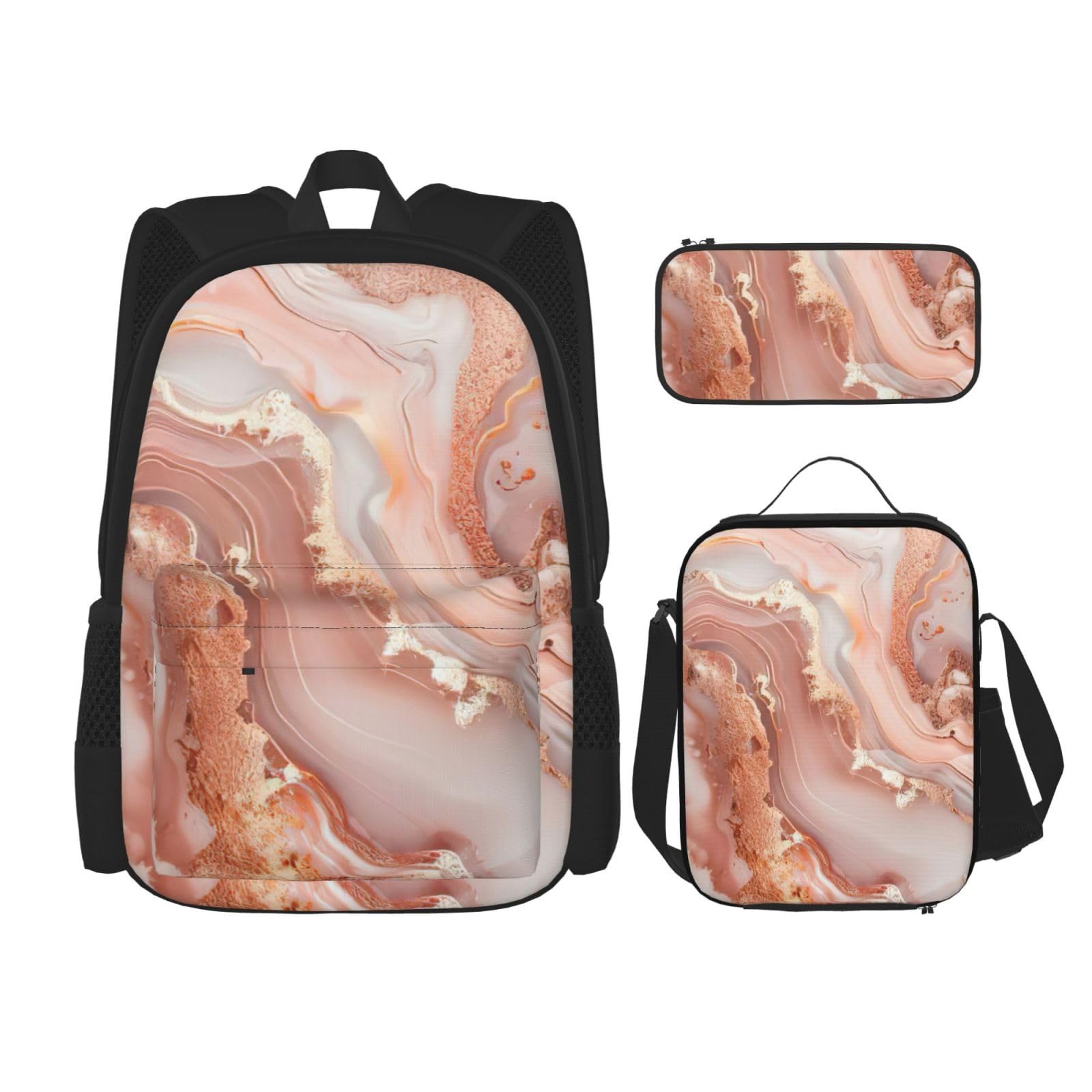 Zaino, borsa portapranzo, astuccio, set da 3 pezzi, per lavoro e