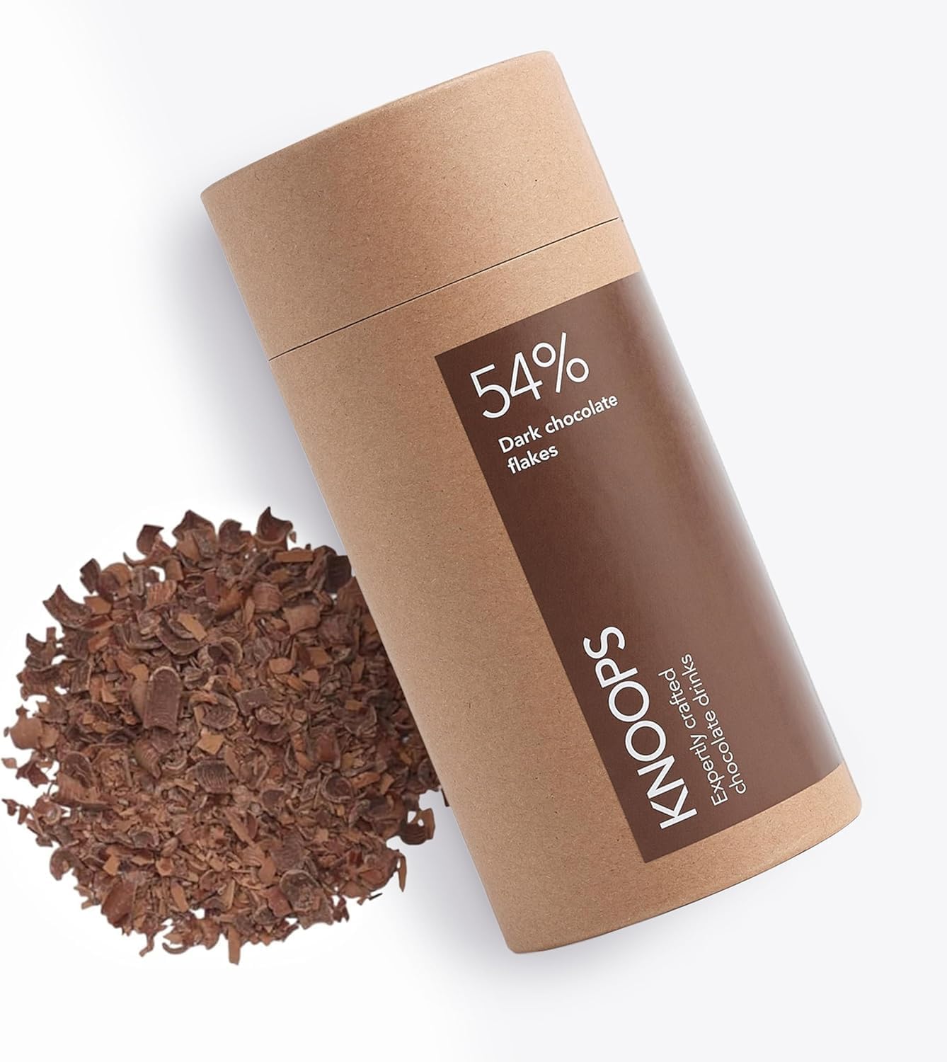 Knoops Dark Hot Chocolate Flakes, 54% Dark Luxury Hot Drinking Chocolate, Delicious Cocoa Drink with Real Choc Flakes, All Natural Vegan Ingredients, 250 g, Equal to 8 Serving Sachets
