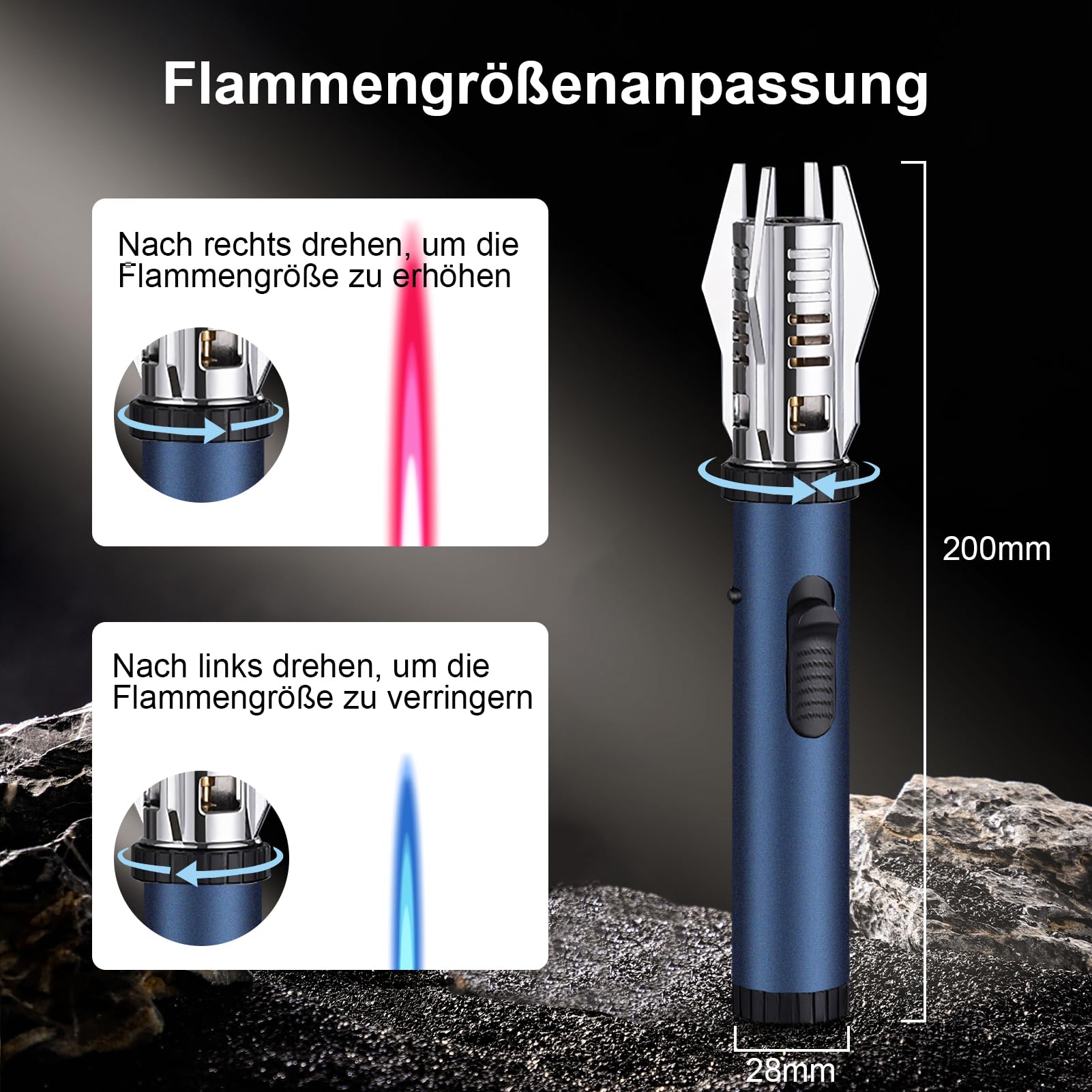 Briquet Tempête Recharge Gaz, SOARFLY Jet Flamme Briquet Rechargeable pour Bougies, Feux d'artifice, Camping, Barbecue, Cheminée, sans Gaz Butane, Vert Briquet Tempête Recharge Gaz, SOARFLY Jet Flamme Briquet Rechargeable pour Bougies, Feux d'artifice, Camping, Barbecue, Cheminée, sans Gaz Butane, Vert