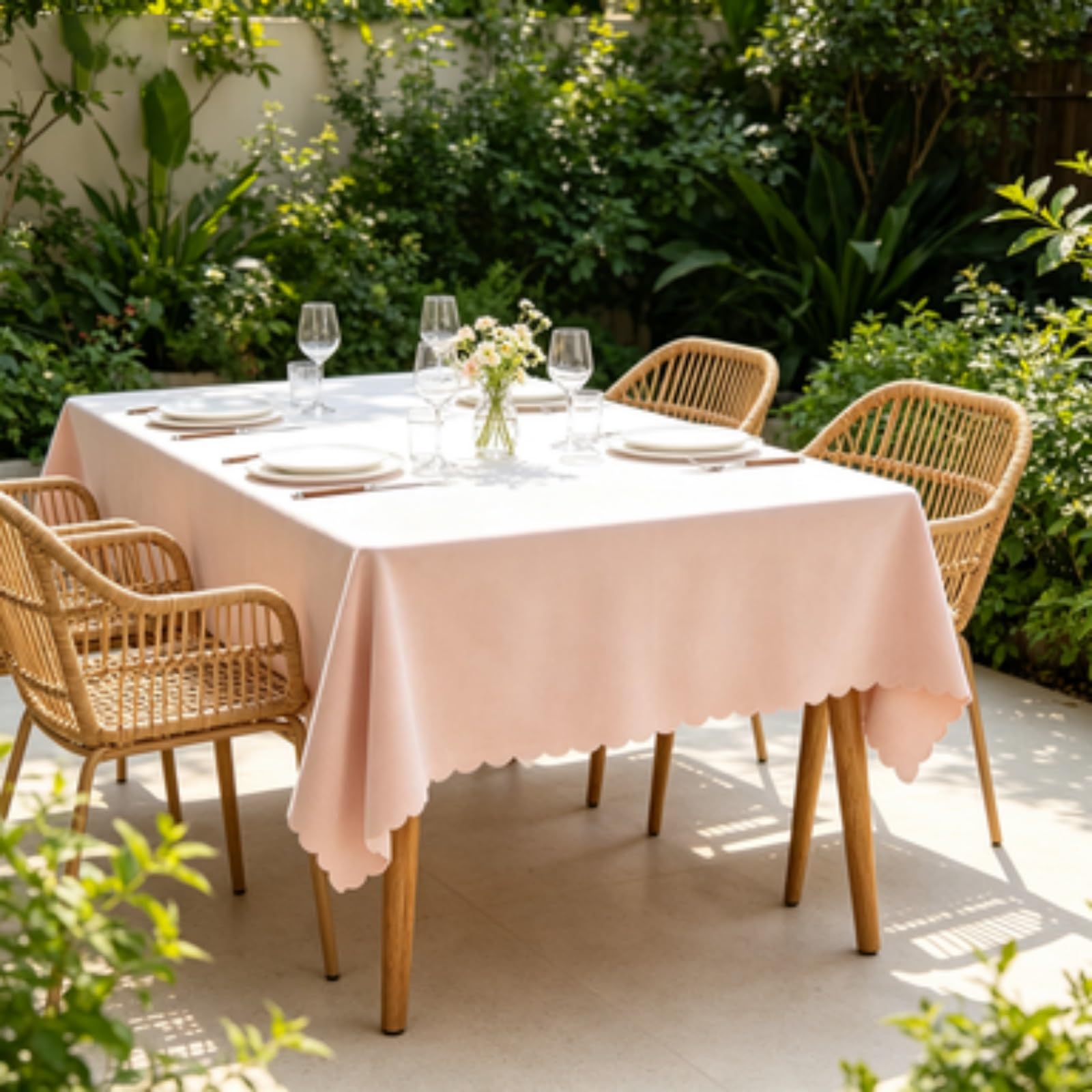 RCYONGQ Table Cover Wipe Clean Tablecloth Water Resistant, Wipeable Decorative Tablecloths Durable Scratch Resistant, Washable For Coffee Kitchen Small Tabletop Decoration(Pink,140x140cm)