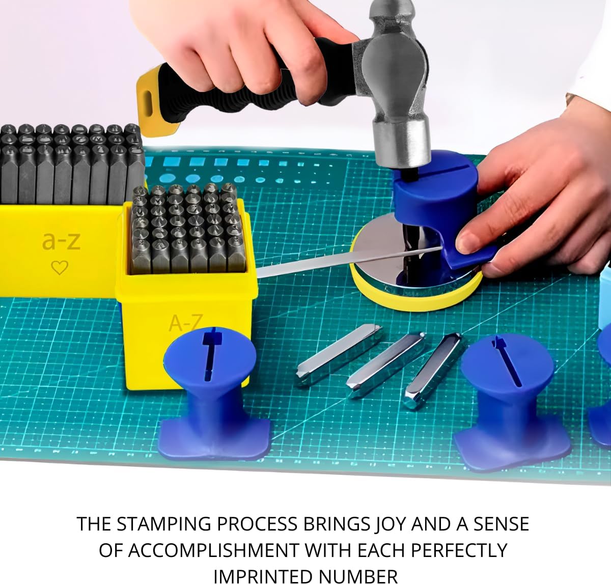 BELMAKS 64 PCS Metal Stamping Kit - Letter Punch Set Metal Stamps for Jewelry Making Leather Steel Number and Letter Stamping Kit Hand Press - Image 8