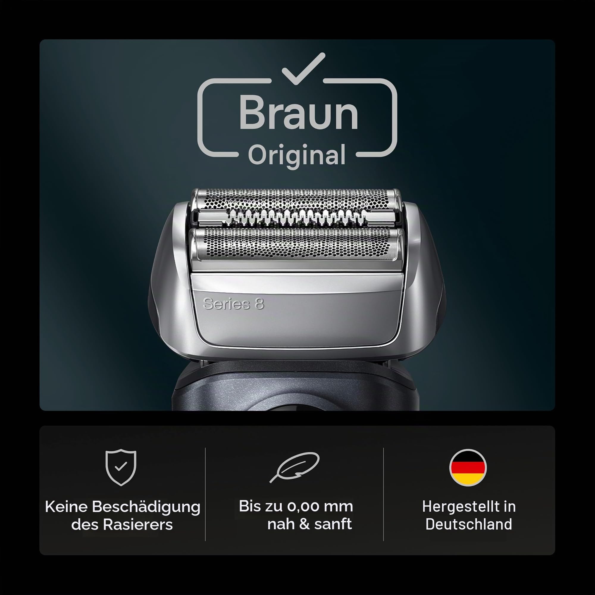 Braun Serie 8 Ersatzkopf für Elektrorasierer – 83 m – kompatibel mit Elektrorasierer 8370 cc, 8340s, 8350s