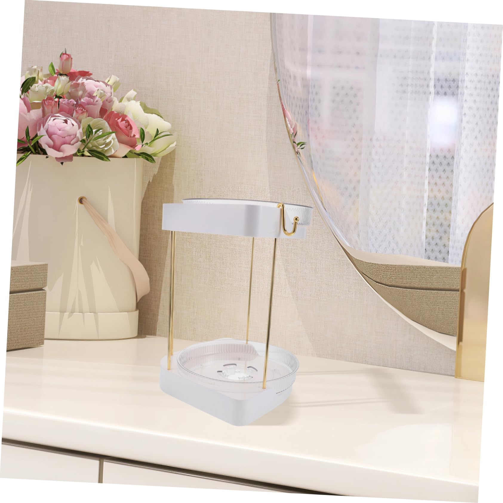 POPETPOP Drehbarer Kosmetik-organizer Aus Staubdicht Stufigem Lagerregal Stehender Make-up-organizer Rotierendes Make-up-regal Für Badezimmer Und Eitelkeit
