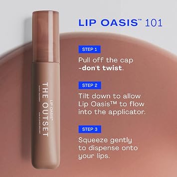 The Outset Lip Oasis Hydrating Lip Balm, Sheer Tint Dune, 0.3 oz | Glossy Moisturizing Lip Treatment for Dry, Sensitive Lips, Clean, Vegan & Gluten-Free