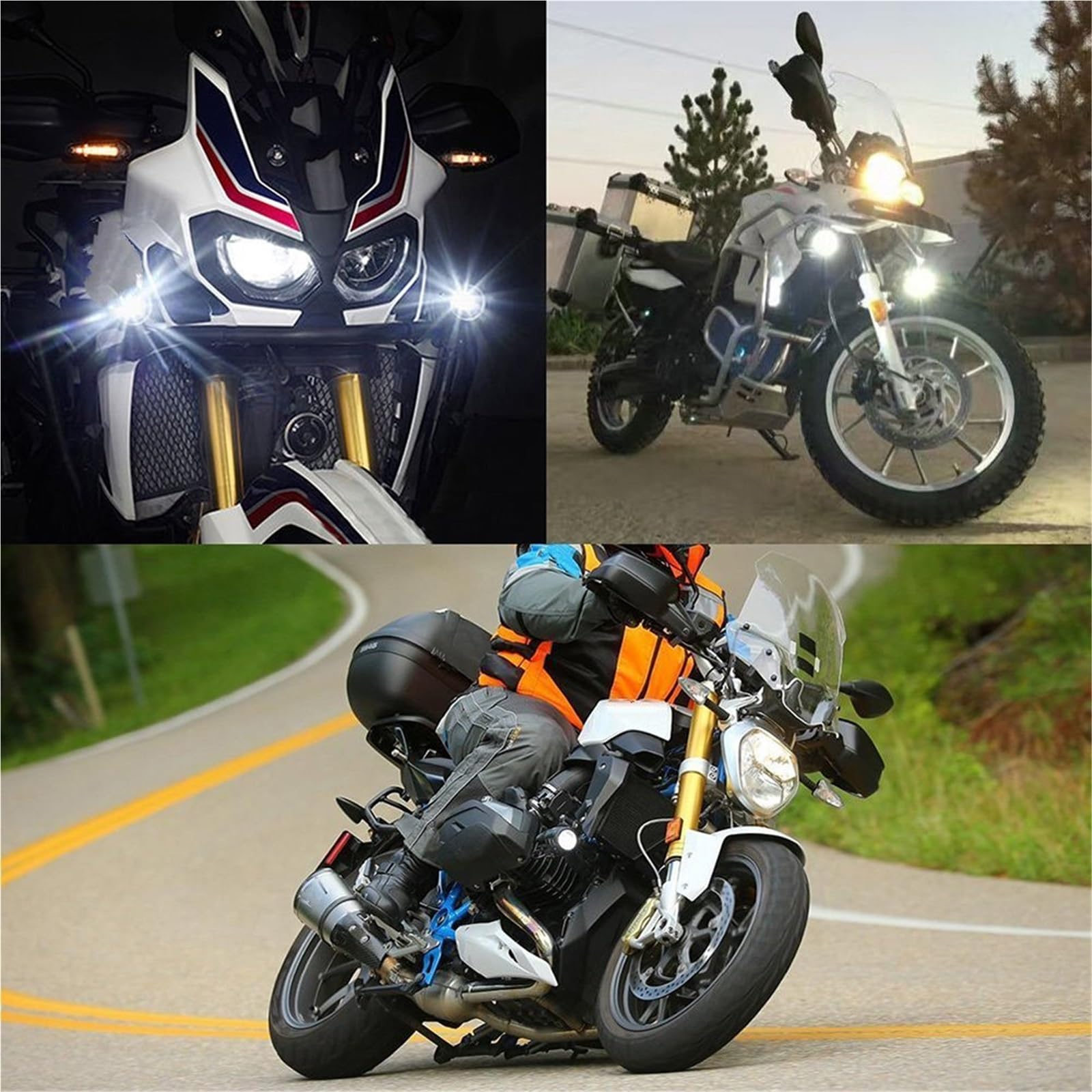 LED Fendinebbia Faro Ausiliario A LED + Kit Montaggio Per BMW R1200GS Per ADV F800GS F700GS F650GS S1000XR Nero Con Cablaggio Relè Faro Moto