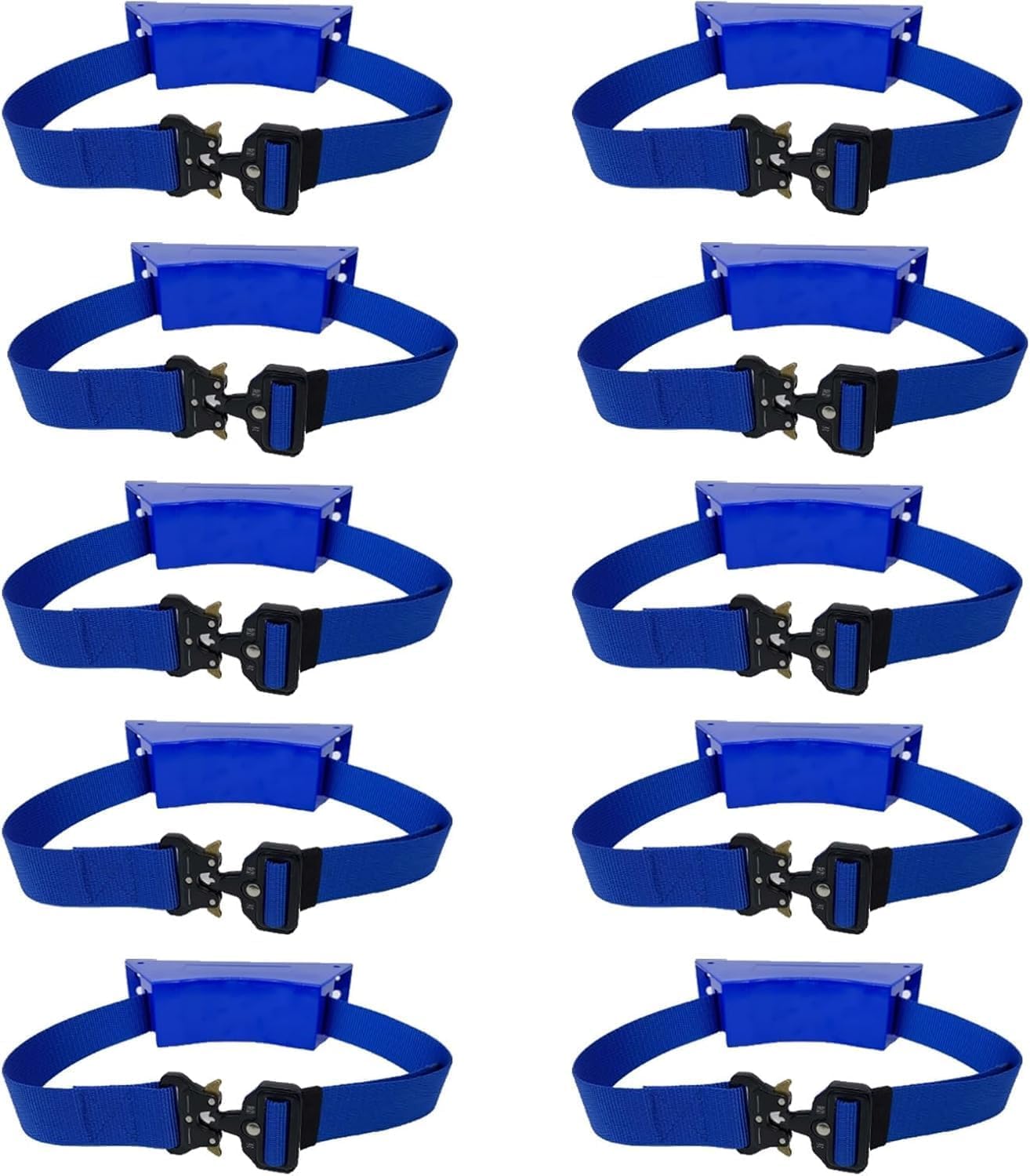Oxygen Cylinder Wall Mount Bracket - Steel Storage Rack with Adjustable Strap(Blue,10pack)