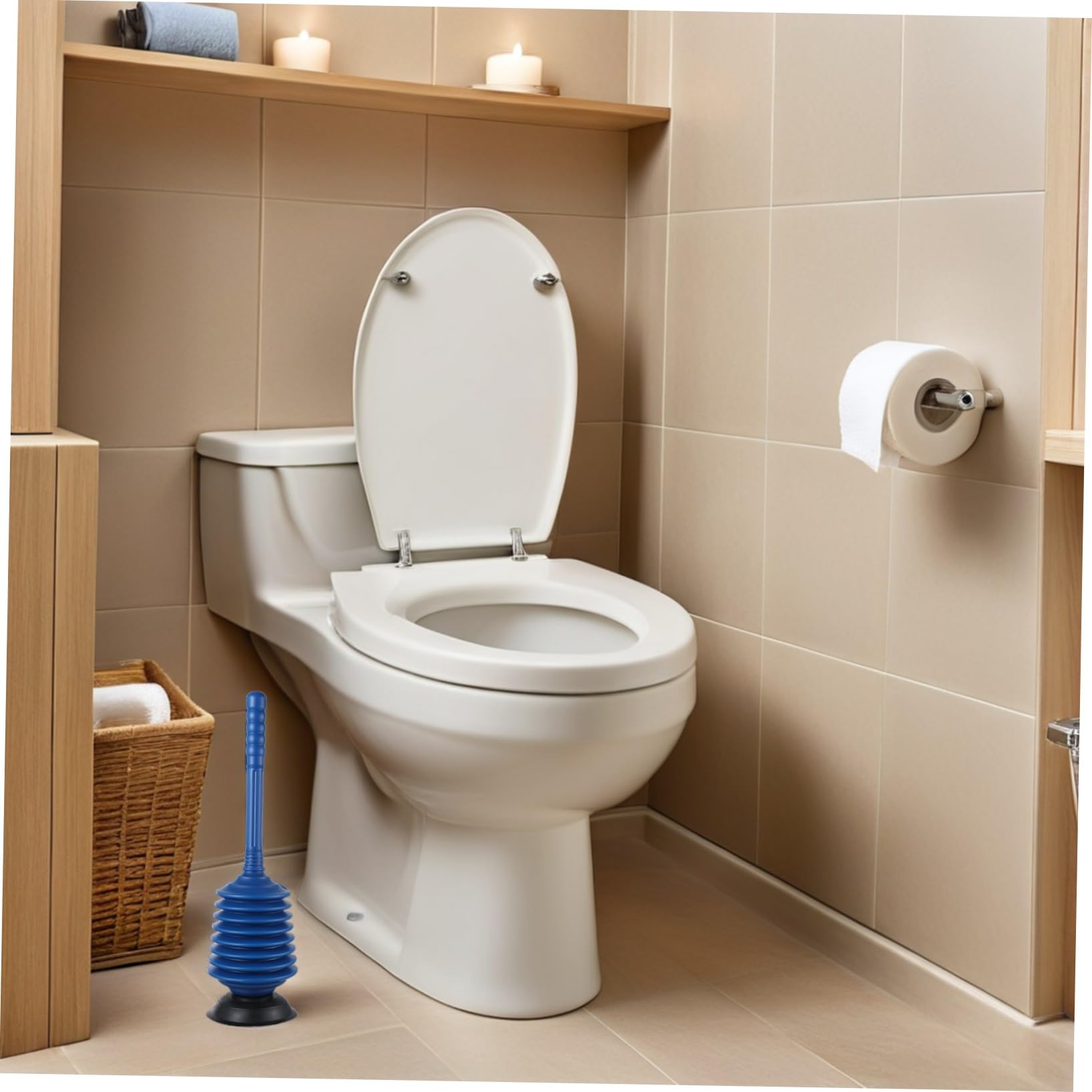 SOLUSTRE Desatascador Inodoro de Alta Presión para Baño y Cocina, Destapador de Cañerías Succión Fuerte y Diseño Ergonómico para Uso Doméstico