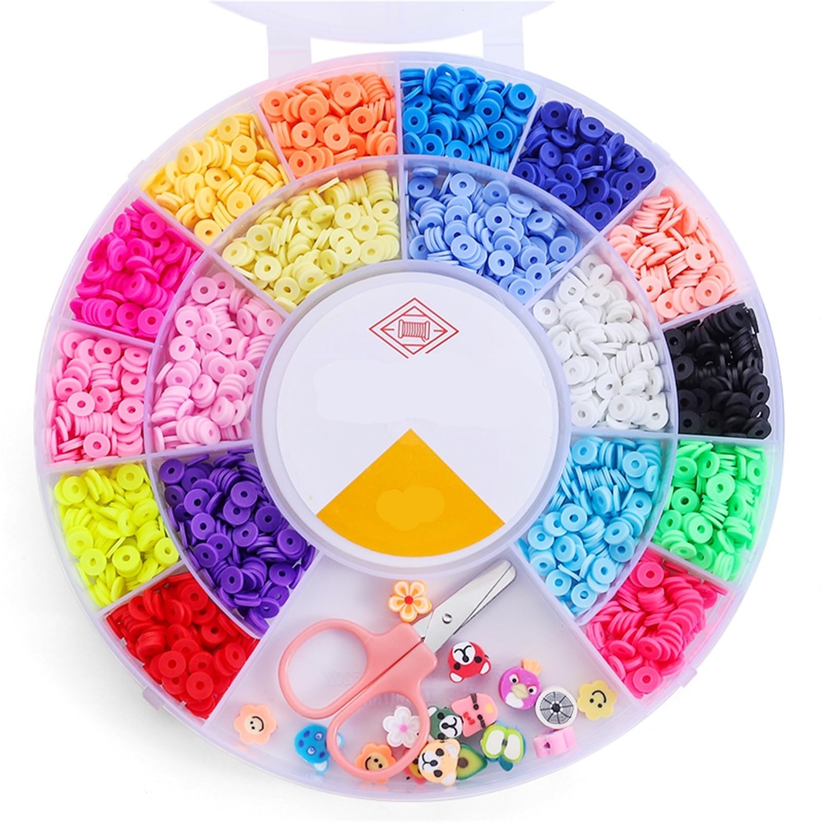 QuxetlRyz Craft Beading Kit 8 Styles Clay Beads Bracelet Making Kit Seed Letter Alphabet DIY Art Craft with Charms for Jewelry Crafts(Kit 4)