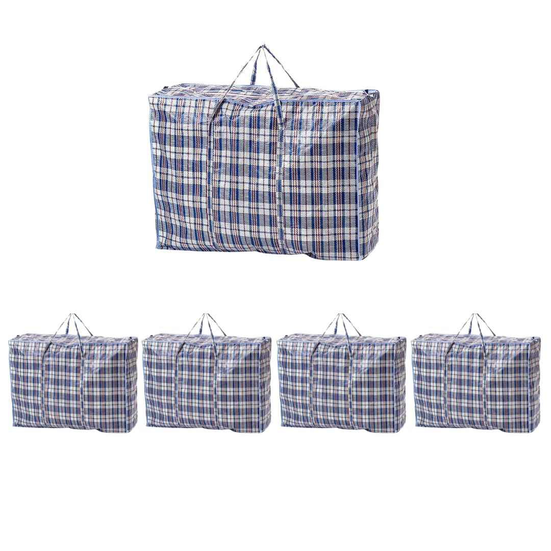 5 PACK VIROSA Extra VALUE Large Strong and Durable Laundry Bags | Ideal for Laundry/Moving House/Shopping/Storage | Reusable Jumbo Storage Zip Bags