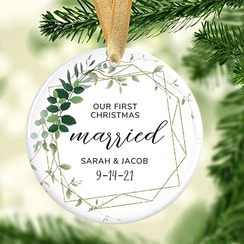 Our First Christmas Ornament - Personalized First Christmas Ornament - 1st Christmas Married Ornament - First Christmas Keepsake