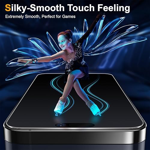 Miniatura 4 de Paquete de 2 protectores de pantalla de vidrio mate para iPhone 15 Pro de 6.1 pulgadas 2023 con marco de fácil instalación, antirreflejos,