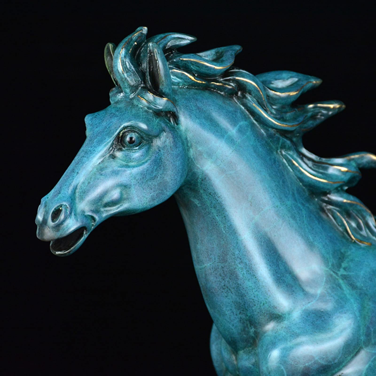 Ozdoba Feng Shui Chiński Feng Shui Koń Szczęście Statua Miedź Chiński Zodiak Dekoracja stołu Bogactwo Statua dobrobytu Najlepszy prezent na parapetówkę 10,6 cala Wysokość Wystrój Statua