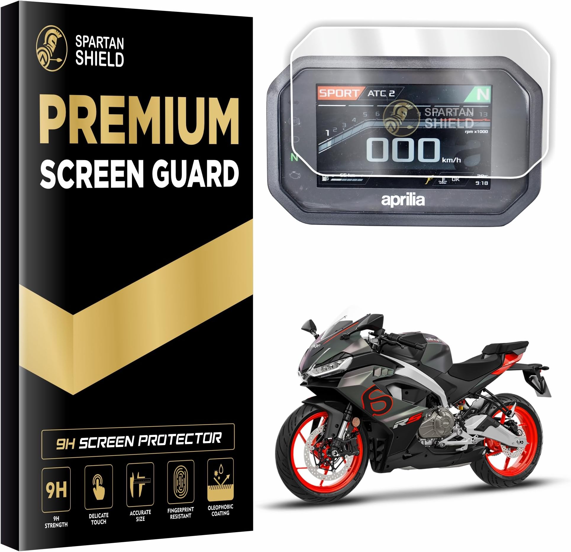 Digital Meter Screen Protector For APRILIA RS457 || Anti Scratch || Water Resistant || 5 INCH TFT Instrument Cluster Guard || Aprillia RS 457 Bike Console Accessory [Not Tempered Glass]