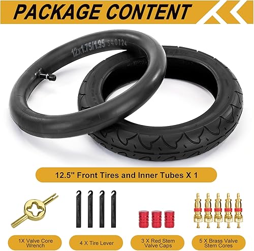 Miniatura 3 de Neumáticos y tubos delanteros de 1212.5 × 1.752.1252.25, juego de neumáticos interiores de rueda delantera de 12.5 x 2.25 compatible con BOB