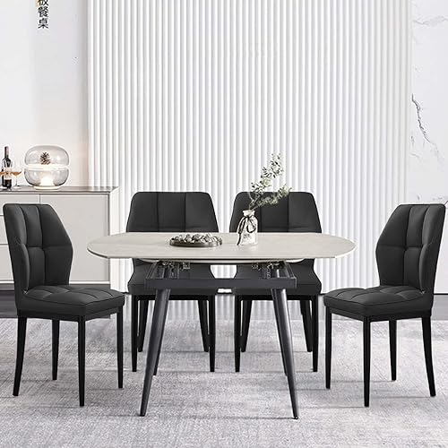 Miniatura 132 de Bekrvio Sillas de Comedor - Juego de 6 sillas de comedor modernas de mediados de siglo, sillas de comedor tapizadas sin brazos, sillas de comedor de