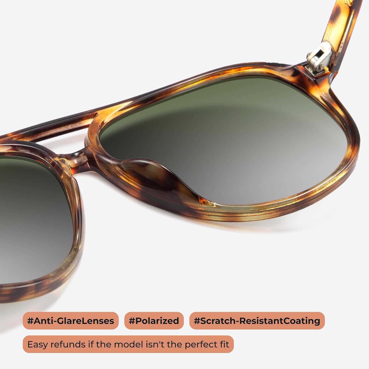 livho Trendy Polarized Aviator Sunglasses Women Men, Retro Sun Glasses for Women Men 2025, Oversized UV Protection Shades - Image 3