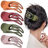 Vista 8 de 4 pinzas para el cabello planas de Concord francesas para mujer, pinzas curvadas de 3.54 pulgadas, pasadores de pelo de cocodrilo, volumen