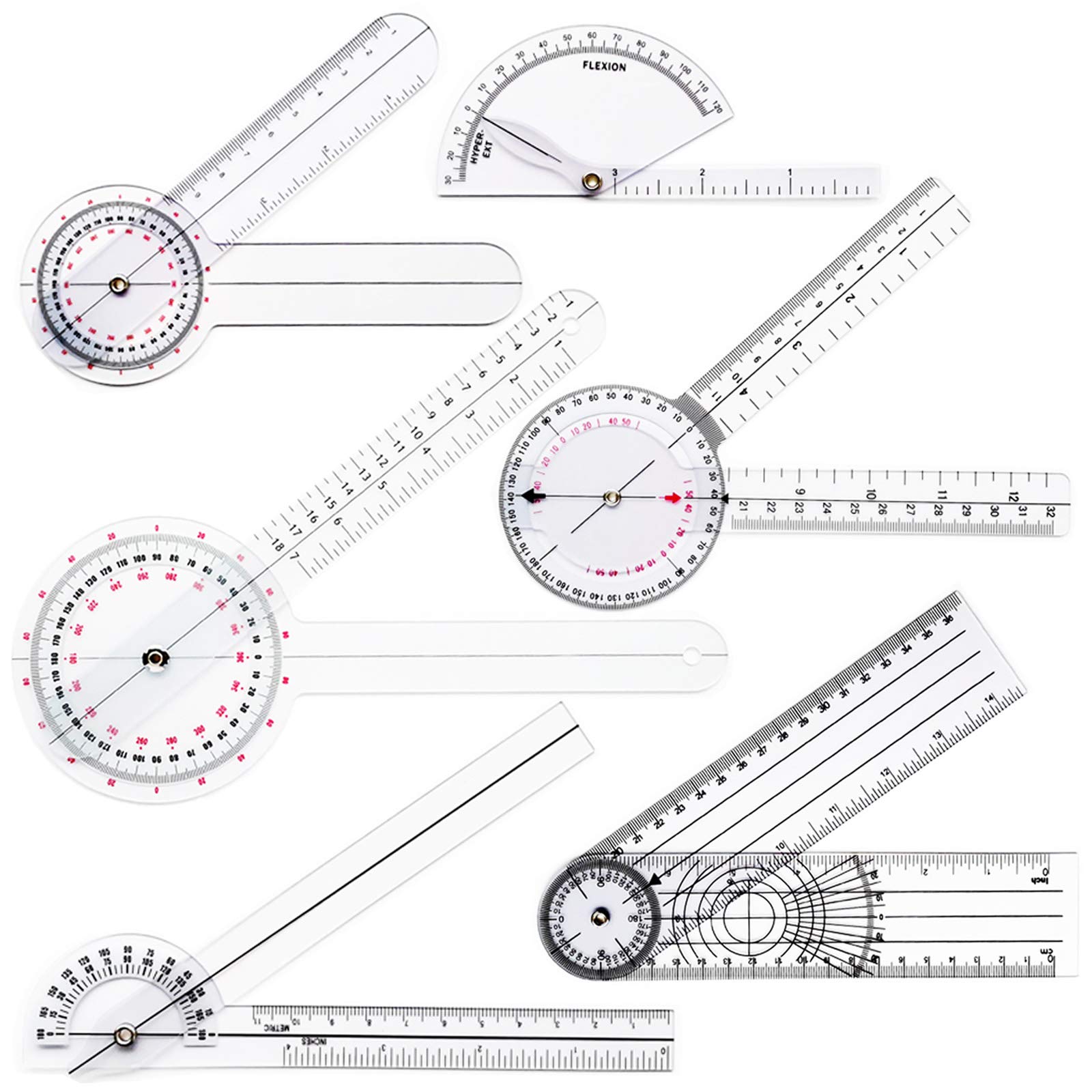 Buy 6 Piece Goniometer Set, Spinal Finger Goniometer Protractor Medical